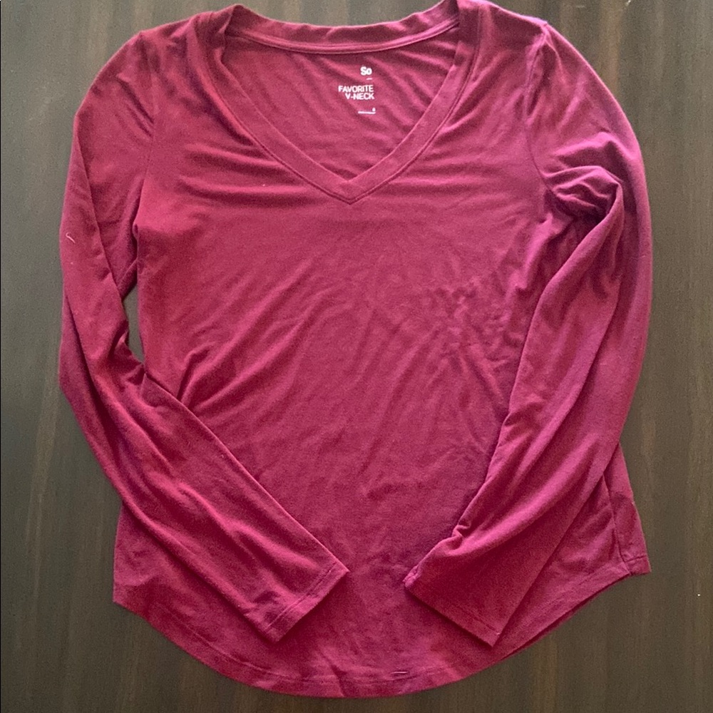 Sonoma maroon Fitted Long Sleeve T-Shirt